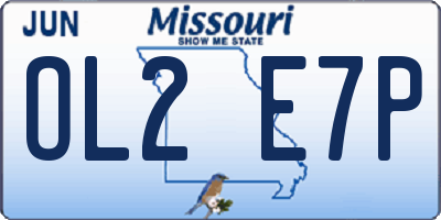 MO license plate OL2E7P