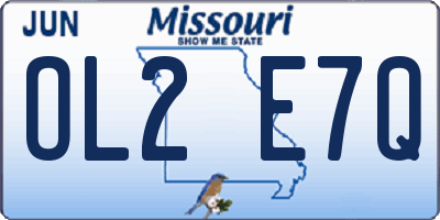 MO license plate OL2E7Q