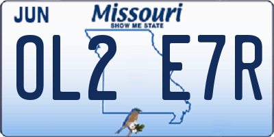 MO license plate OL2E7R