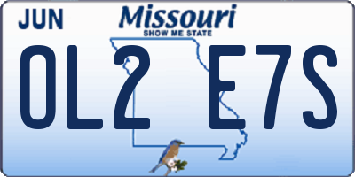 MO license plate OL2E7S