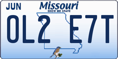 MO license plate OL2E7T