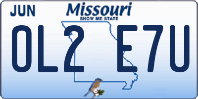 MO license plate OL2E7U