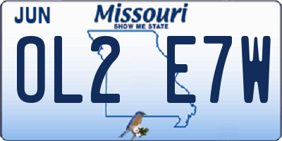 MO license plate OL2E7W