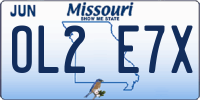MO license plate OL2E7X