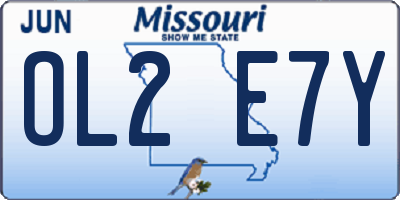 MO license plate OL2E7Y