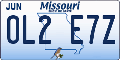 MO license plate OL2E7Z