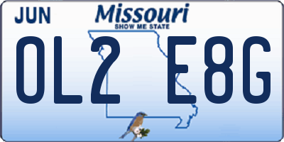 MO license plate OL2E8G