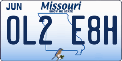 MO license plate OL2E8H