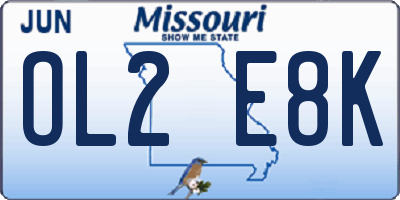 MO license plate OL2E8K