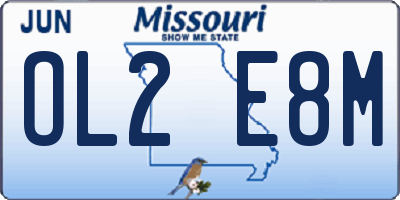 MO license plate OL2E8M