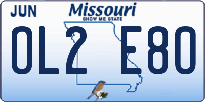 MO license plate OL2E8O