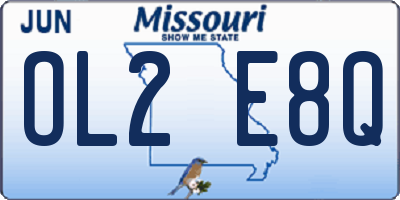 MO license plate OL2E8Q