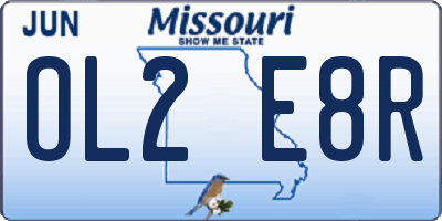 MO license plate OL2E8R