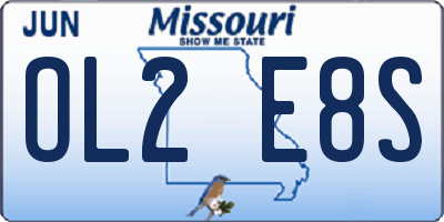 MO license plate OL2E8S