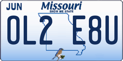 MO license plate OL2E8U