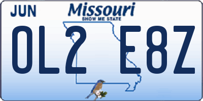 MO license plate OL2E8Z