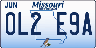 MO license plate OL2E9A