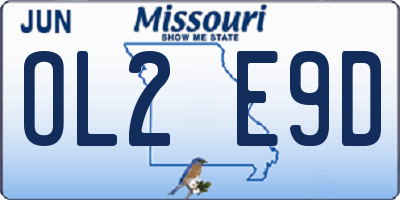 MO license plate OL2E9D