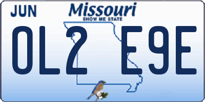 MO license plate OL2E9E