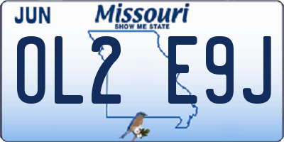 MO license plate OL2E9J