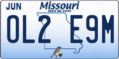MO license plate OL2E9M