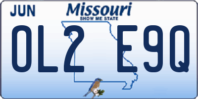 MO license plate OL2E9Q