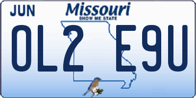 MO license plate OL2E9U
