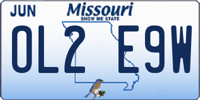 MO license plate OL2E9W