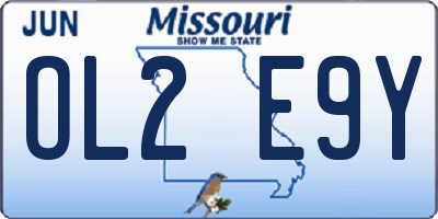 MO license plate OL2E9Y