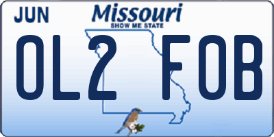 MO license plate OL2F0B
