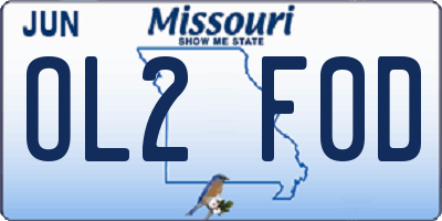 MO license plate OL2F0D