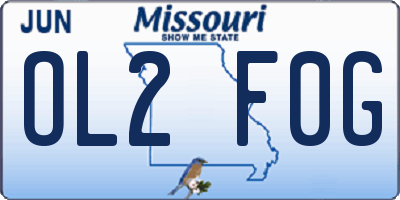MO license plate OL2F0G