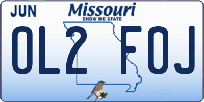 MO license plate OL2F0J