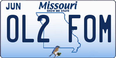 MO license plate OL2F0M