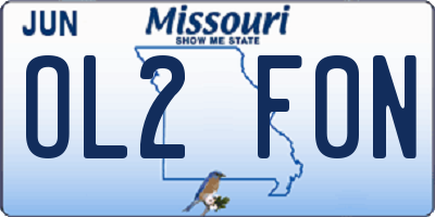 MO license plate OL2F0N