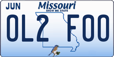 MO license plate OL2F0O