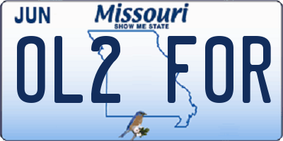 MO license plate OL2F0R