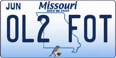 MO license plate OL2F0T