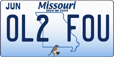 MO license plate OL2F0U