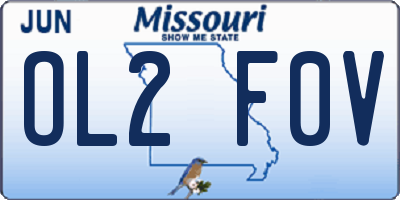 MO license plate OL2F0V