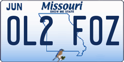 MO license plate OL2F0Z