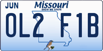 MO license plate OL2F1B