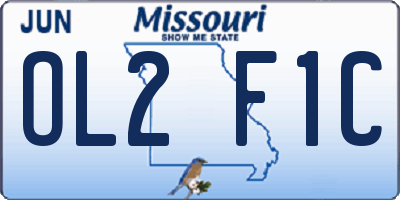 MO license plate OL2F1C