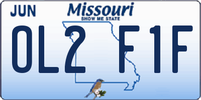 MO license plate OL2F1F