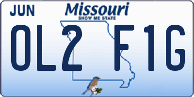 MO license plate OL2F1G