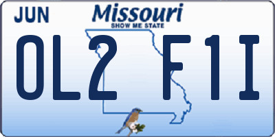 MO license plate OL2F1I