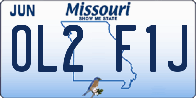 MO license plate OL2F1J