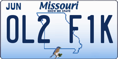 MO license plate OL2F1K