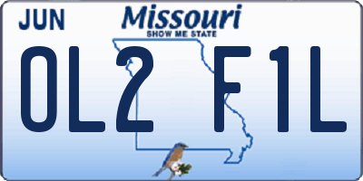 MO license plate OL2F1L