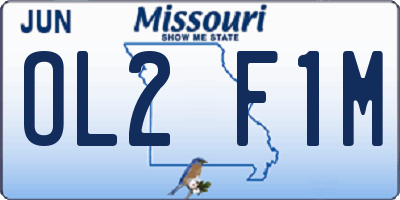MO license plate OL2F1M